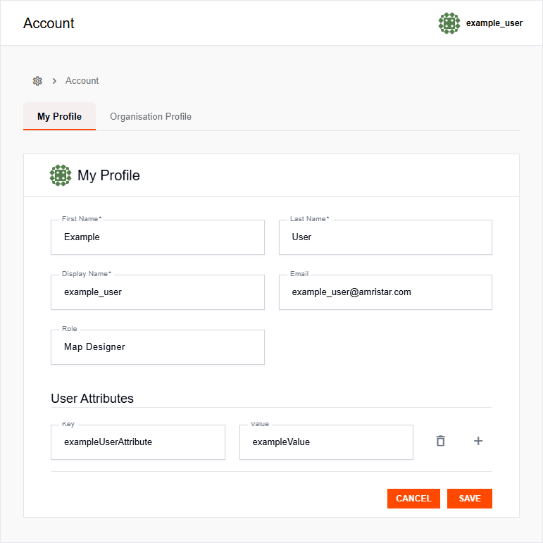 My Profile tab with user details