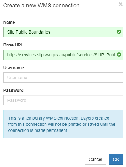 Create temp WMS