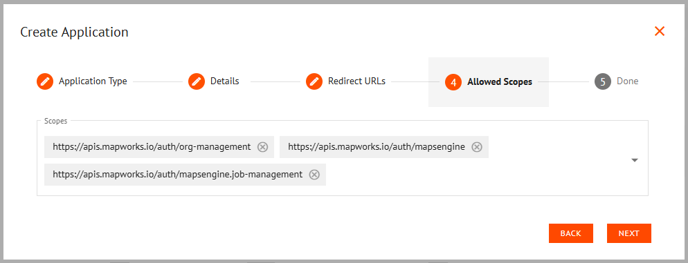 SPA Allowed Scopes Tab