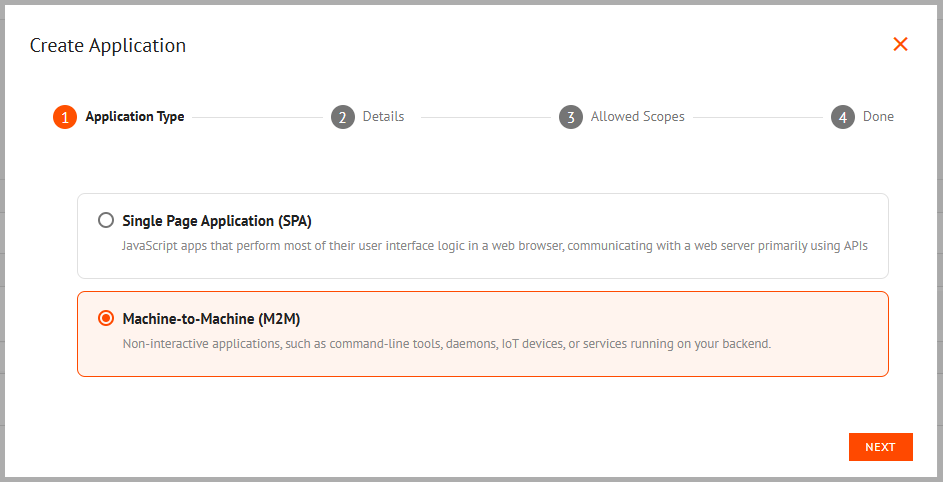 Create a M2M Application
