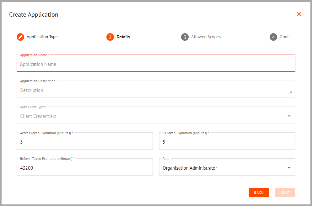 M2M Application Details Tab