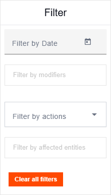 Audit log filters controls
