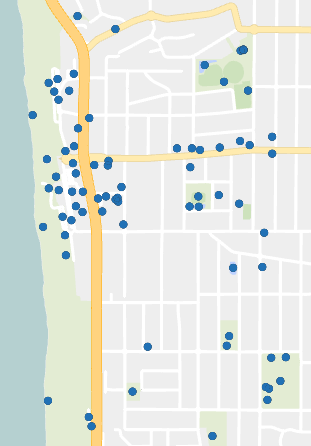 Example of points without clusters enabled