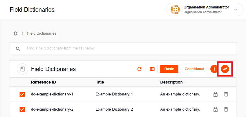 Create Conditional Field Dictionaries button