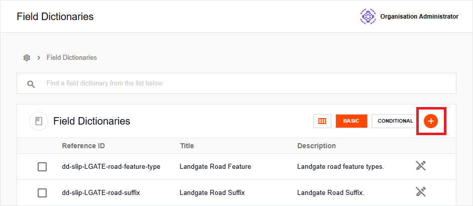 Create Field Dictionaries button