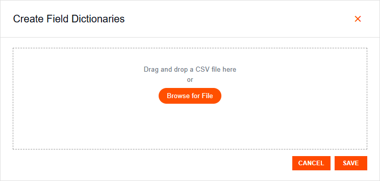 Import Field Dictionaries button