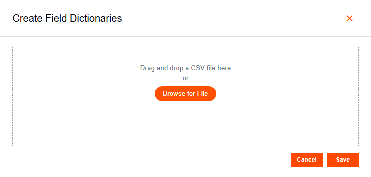 Import Field Dictionaries button