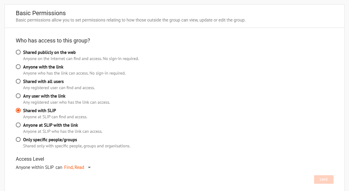 Groups Basic Permission