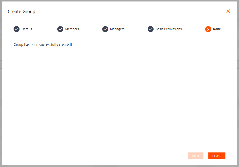 create group popup