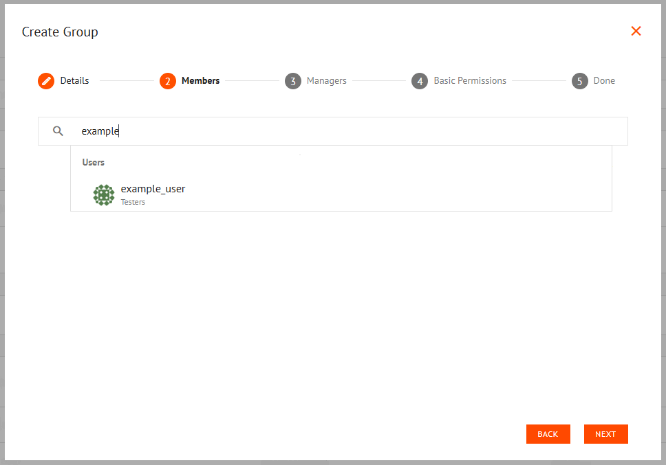 Create Group Wizard Members Tab