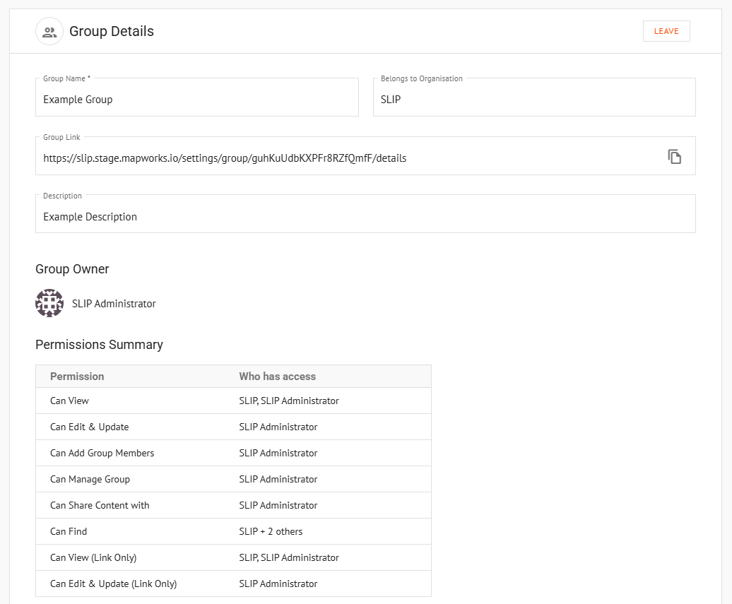 Groups Details