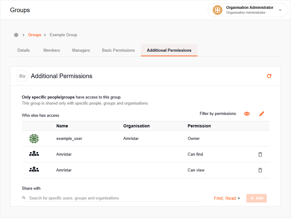 Groups Additional Permissions