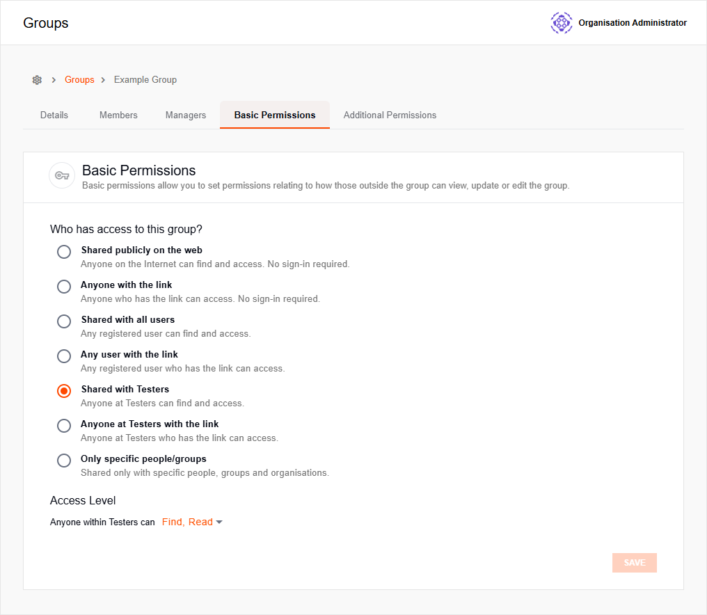 Groups Basic Permissions