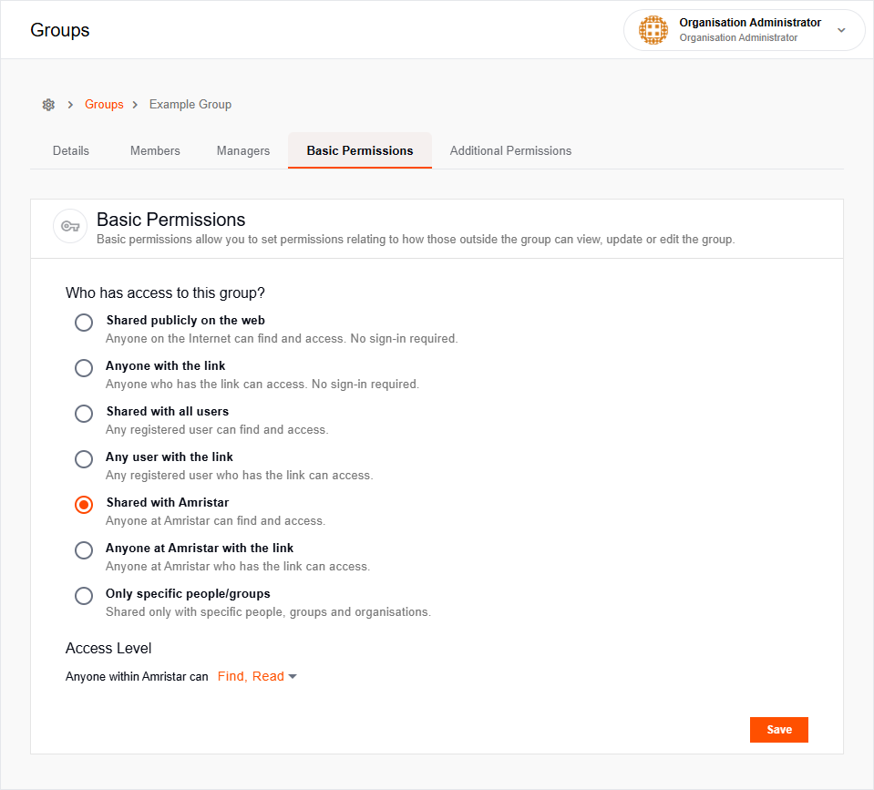 Groups Basic Permissions