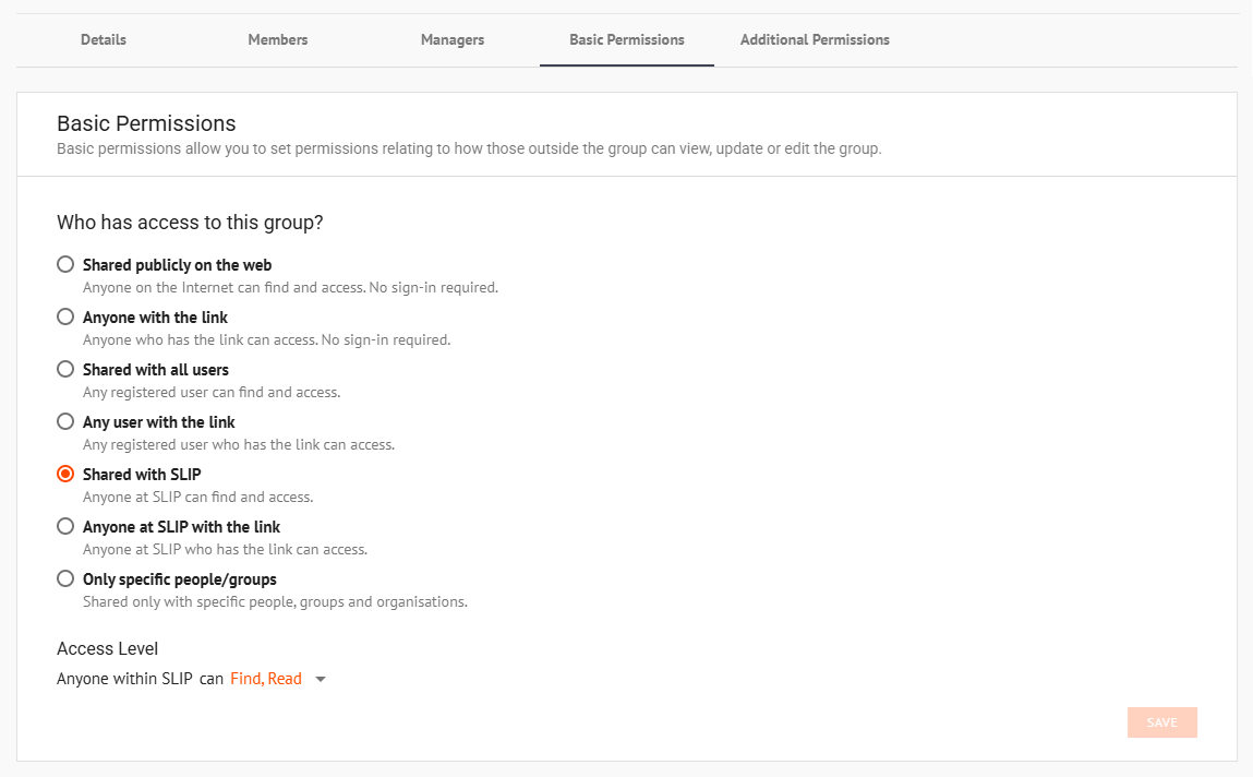 Groups Basic Permissions