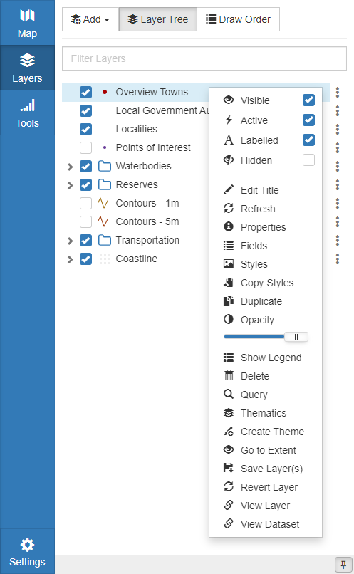 Layer Selector Right-Click Options