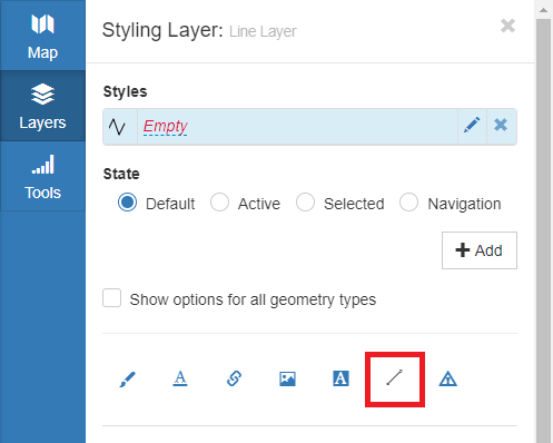 Styles Editor Line Tab