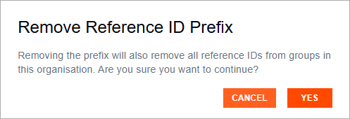 Organisation profile showing reference ID prefix removal
