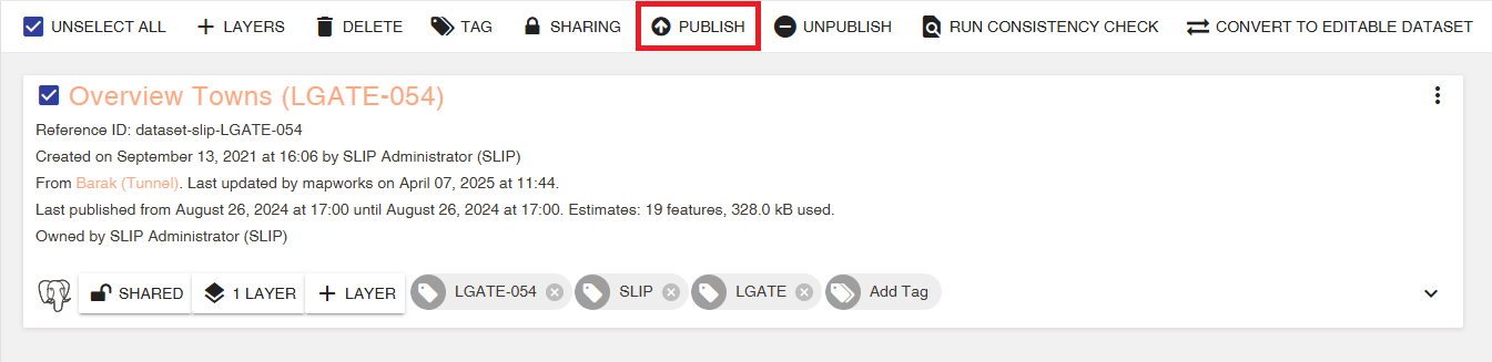 Republish dataset