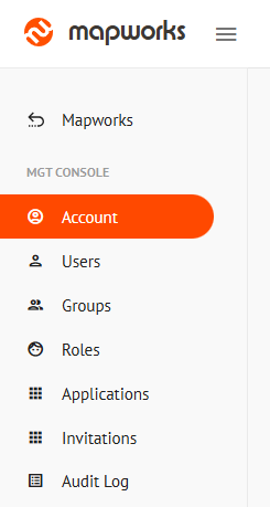 Account Tab in the side navigation bar