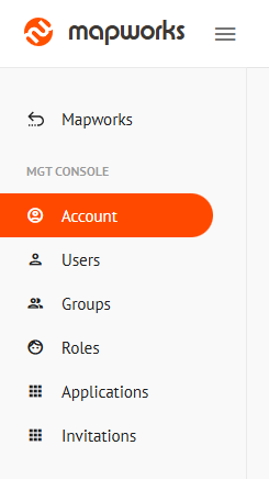 Account tab on the side navigation bar