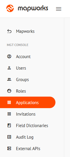 Applications Tab in the side navigation bar