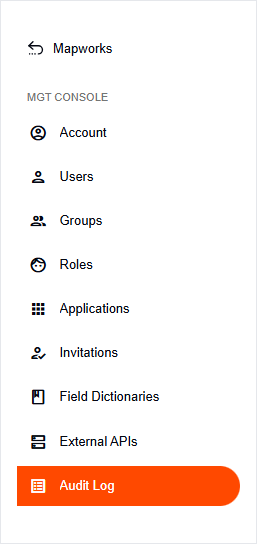 Audit Log tab in the side navigation