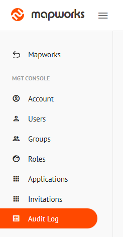 Audit Log Tab in the side navigation bar