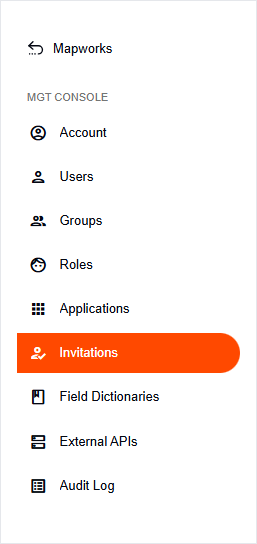 Invitations tab in the side navigation