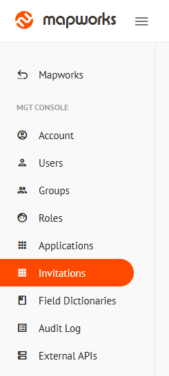Invitations Tab in the side navigation bar