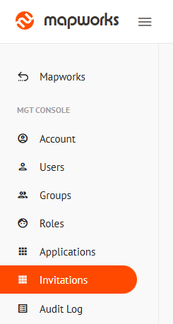 Invitations Tab in the side navigation bar