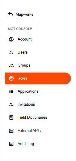 Roles tab in the side navigation