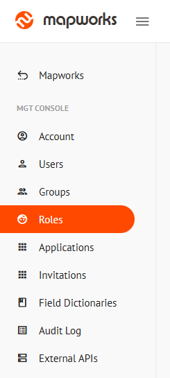 Roles Tab in the side navigation bar