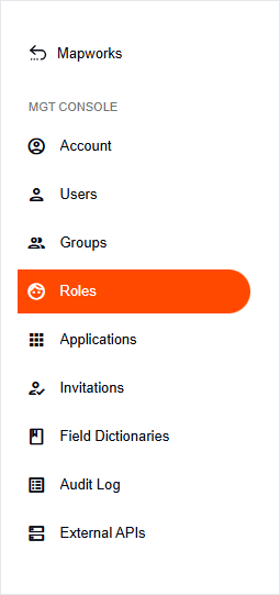 Roles tab in the side navigation