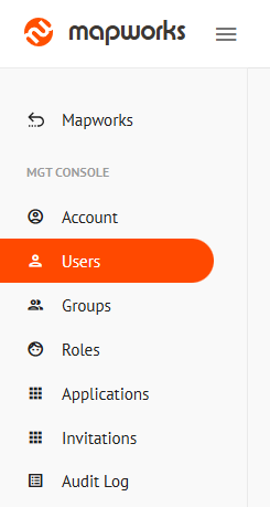 Users Tab in the side navigation bar