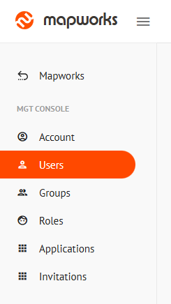 Users tab in the side navigation bar
