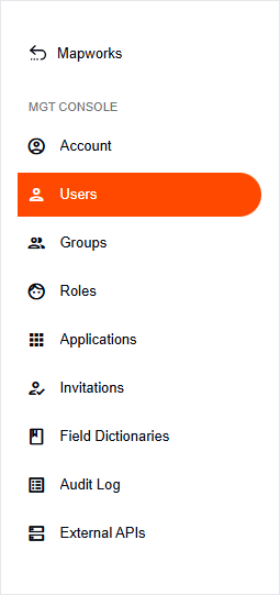 Users tab in the side navigation