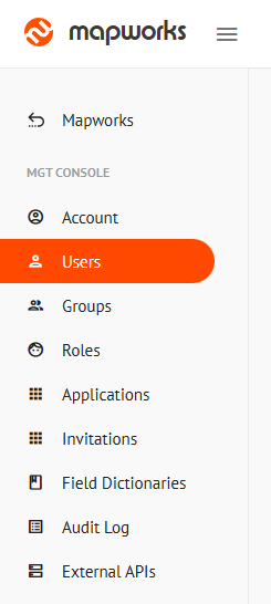 Users Tab in the side navigation bar