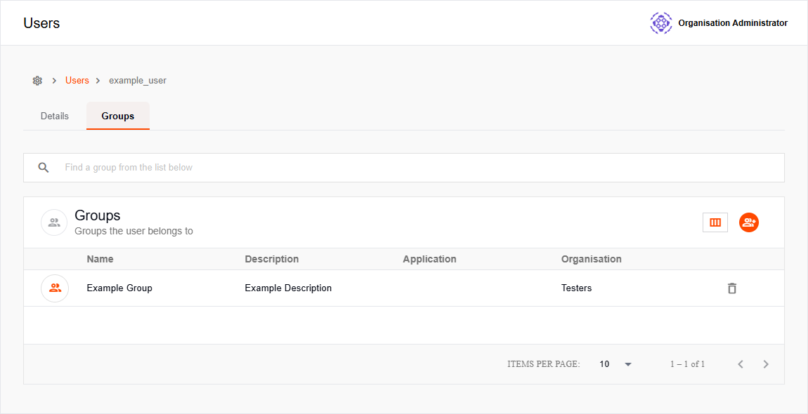 User Groups tab