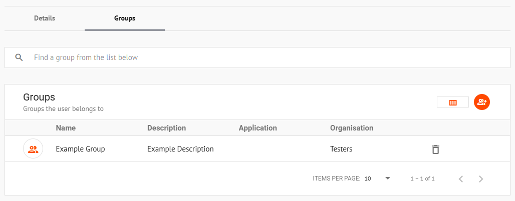 User Groups Tab