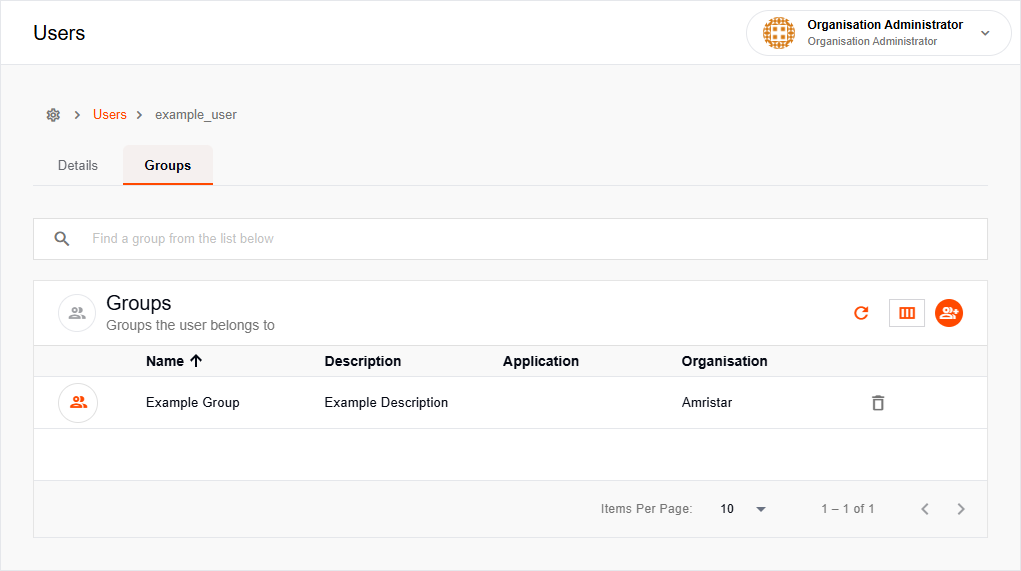 User Groups tab