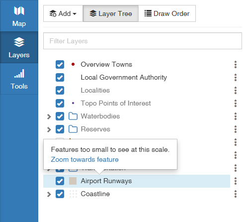 Zoom towards feature
